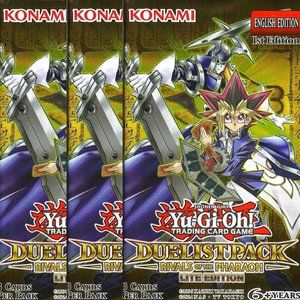 (3) NEW YuGiOh Rivals of the Pharaoh Packs 1st Edition 3-PACK Sealed Unopened